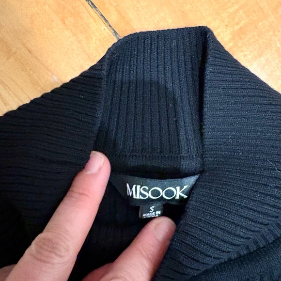 Misook Black Ribbed Knit Long Sweater Dress - Picture 6 of 6